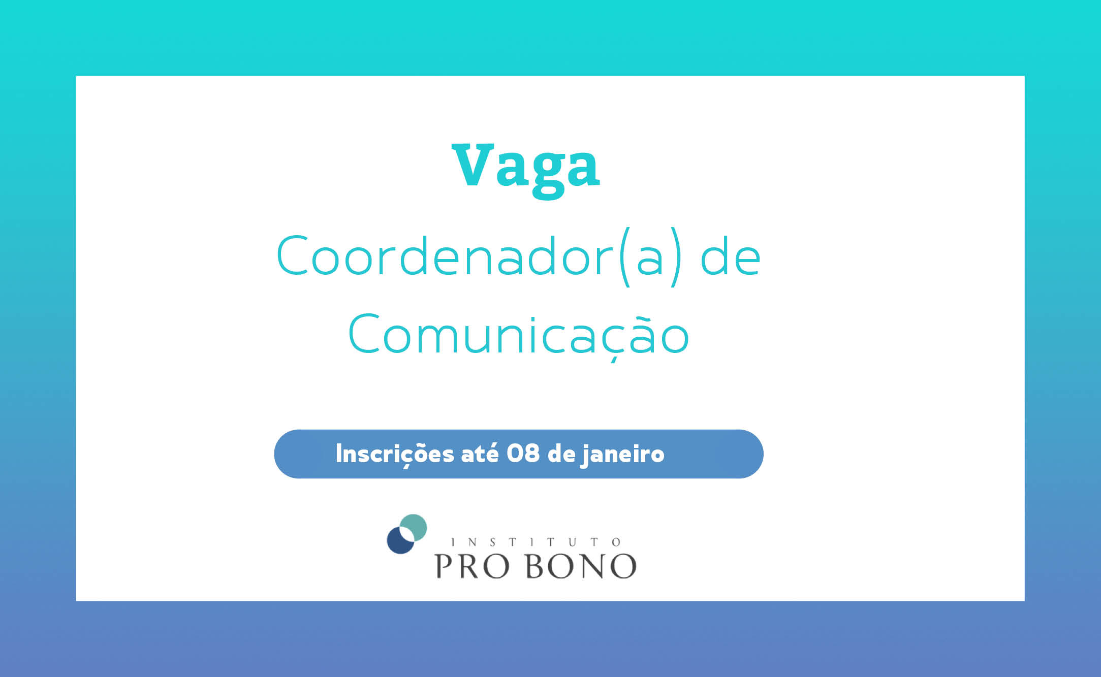 Vaga Coordenador(a) de comunicação